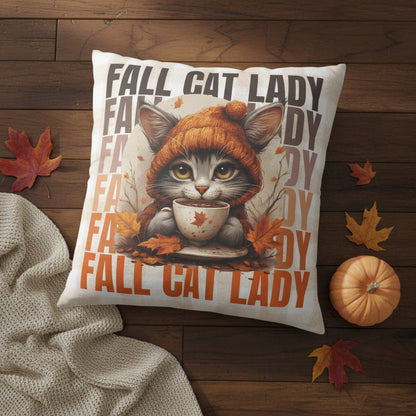 Fall Cat Lady Tufted Floor Pillow